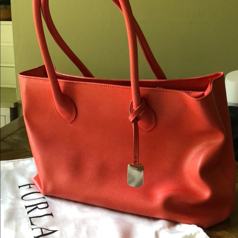 Saffiano leather tote.